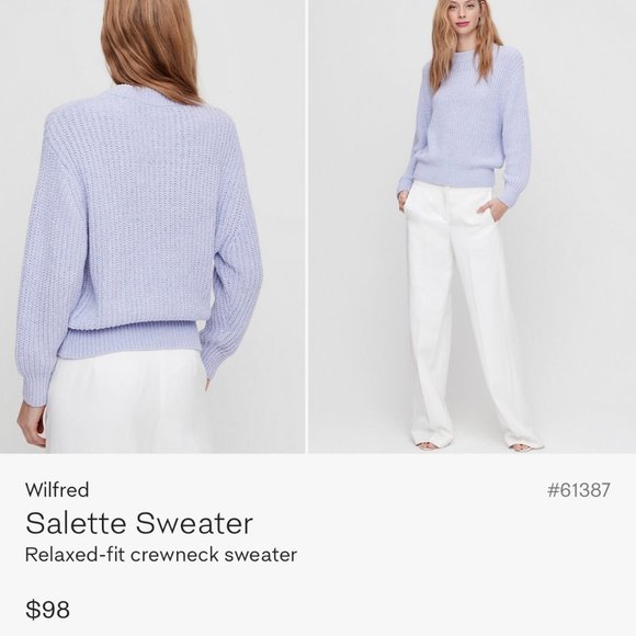 Aritzia Sweaters - Aritzia Wilfred Essential Chenille Salette Sweater